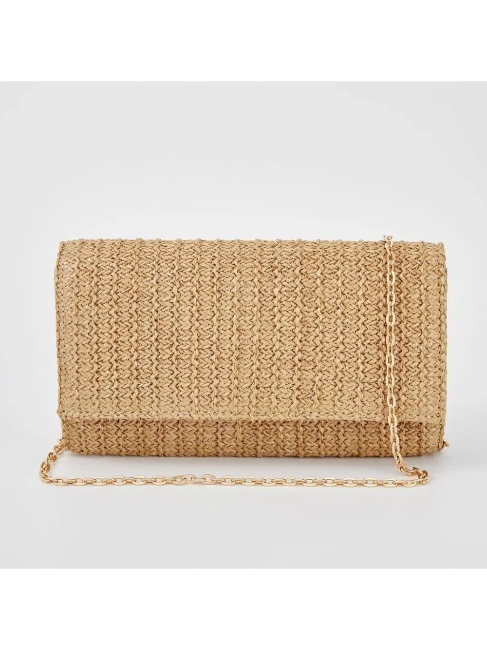 Women’s Rainbow3 Straw Woven Clutch Purse Crossbody Evening Wedding Handbag